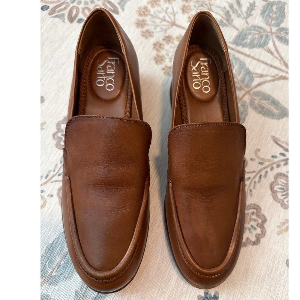 Franco Sarto Women’s Newbocca Loafer Cognac Leather Size 7.5 M - Picture 2 of 8